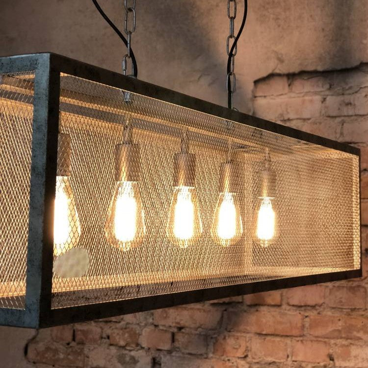 HomeHaves Hanglamp Zwart 5 fittingen Vince Design Lamp Industriële Kooi Hanglamp