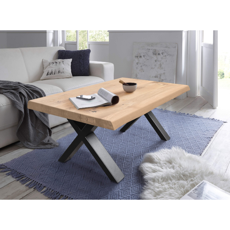 HomeHaves Dreamhouse Online meubels Salontafel Fabrio Eikenhout met stalen frame